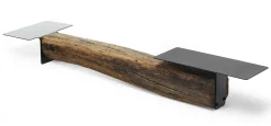 New Console Basse Beam Noir Bois Naturel / L 220 Cm - Unisexe Consoles