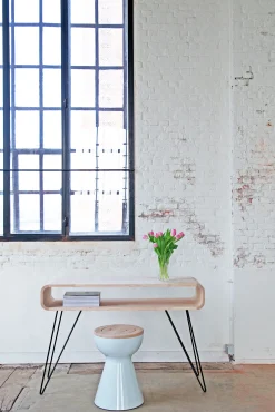 Flash Sale Console Metro Sofa Metal Bois Naturel / Bureau - L 120 X H 80 Cm - Unisexe Consoles