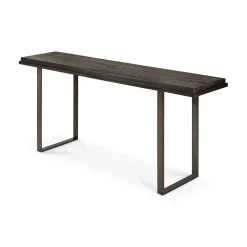Clearance Console Stability Metal Bois Marron Noir / L 170 X H 75 Cm - Sculpte Main - Unisexe Consoles