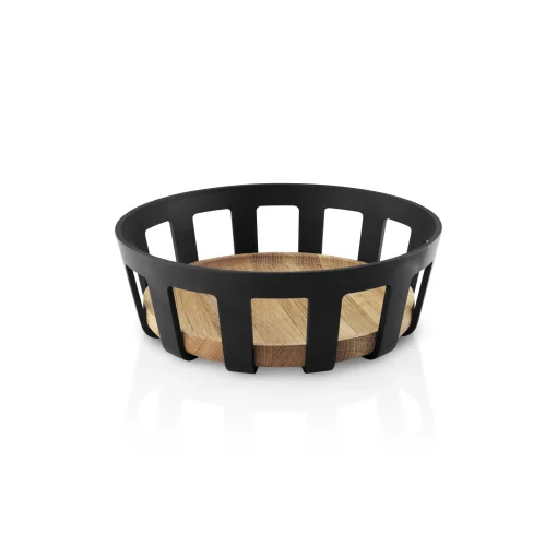 Best Sale Corbeille A Pain Nordic Kitchen Plastique Noir Bois Naturel / O 21,5 X H 7 Cm - Unisexe Corbeilles Centres De Table