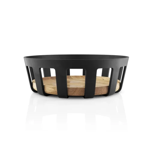 Best Sale Corbeille A Pain Nordic Kitchen Plastique Noir Bois Naturel / O 21,5 X H 7 Cm - Unisexe Corbeilles Centres De Table