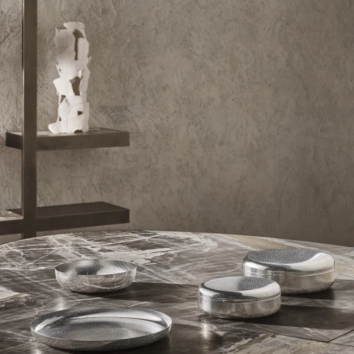 Sale Corbeille Eot - Jm17 Metal / - O 24 Cm / Granulation En Relief - Unisexe Corbeilles Centres De Table