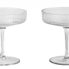 New Coupe A Champagne Ripple Verre/ Set De 2 - Verre Strie - Unisexe Terrasses Et Balcons