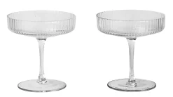New Coupe A Champagne Ripple Verre/ Set De 2 - Verre Strie - Unisexe Terrasses Et Balcons