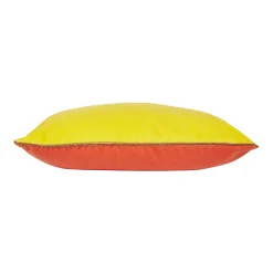 Fashion Coussin Bibi Big Tissu Jaune Rouge Orange Par Jose Levy / 48 X 35 Cm - Exclusivite Made In Design - Unisexe Déco Textile