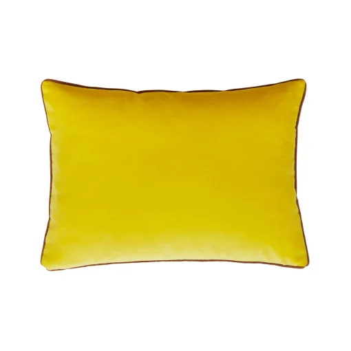 Fashion Coussin Bibi Big Tissu Jaune Rouge Orange Par Jose Levy / 48 X 35 Cm - Exclusivite Made In Design - Unisexe Déco Textile