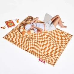 Sale Coussin D'extérieur Circle Tissu Orange / O 50 Cm - Unisexe Poufs Coussins Tapis D'extérieur