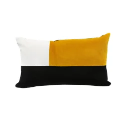 Best Sale Coussin Echec Et Mat Tissu Jaune / Velours - 30 X 50 Cm - Unisexe Déco Textile