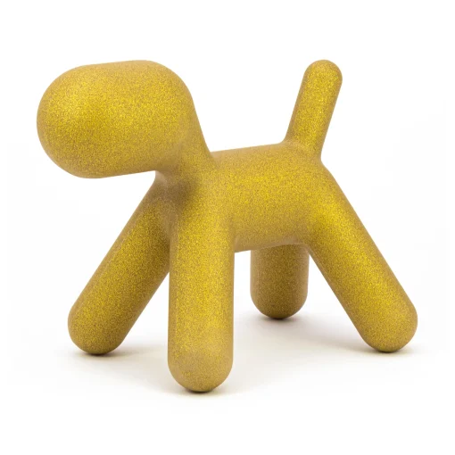 Shop Décation Puppy Medium Plastique Jaune /  L 56 Cm - Paillete : Edition Limitee Noel 2021 - Unisexe Déco Et Accessoires De Jardin