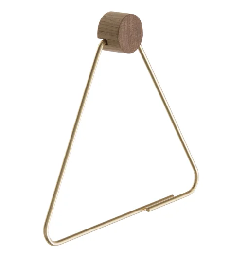 Fashion Derouleur De Papier Toilette Brass Bois Or Bois Naturel Metal - Unisexe Accessoires Salle De Bains