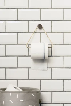 Fashion Derouleur De Papier Toilette Brass Bois Or Bois Naturel Metal - Unisexe Accessoires Salle De Bains
