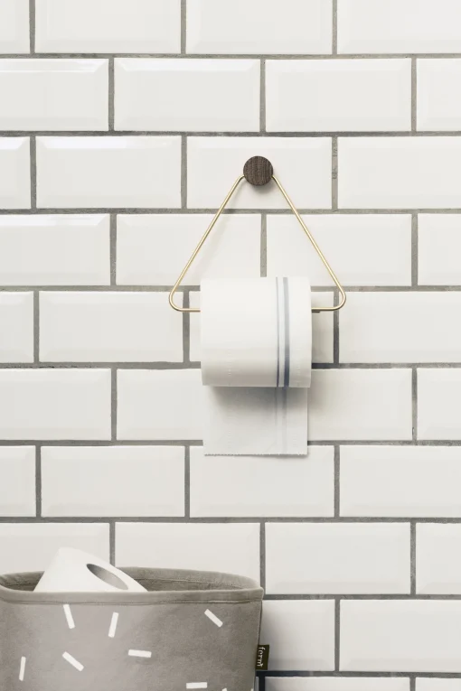 Fashion Derouleur De Papier Toilette Brass Bois Or Bois Naturel Metal - Unisexe Accessoires Salle De Bains