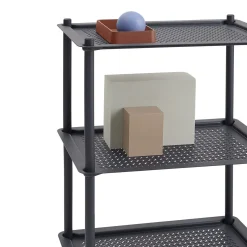 Best Desserte Flow Metal Bleu / 3 Plateaux - Acier Gaufre - Unisexe Compléments D'Ameublement