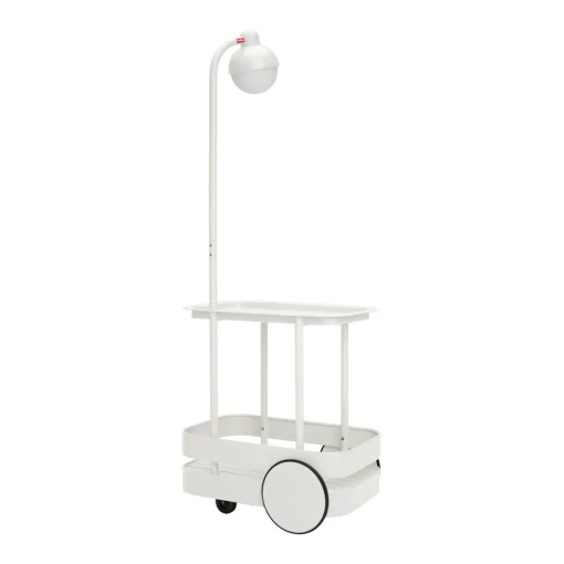 New Desserte Jolly Trolley Metal Gris / Lampe Sans Fil Recharge Usb - 78 X 55 X H 200 Cm - Unisexe Dessertes D'extérieur