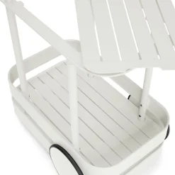 New Desserte Jolly Trolley Metal Gris / Lampe Sans Fil Recharge Usb - 78 X 55 X H 200 Cm - Unisexe Dessertes D'extérieur