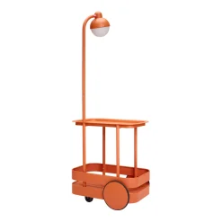 New Desserte Jolly Trolley Metal Orange / Lampe Sans Fil Recharge Usb - 78 X 55 X H 200 Cm - Unisexe Dessertes D'extérieur