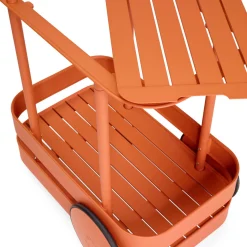 New Desserte Jolly Trolley Metal Orange / Lampe Sans Fil Recharge Usb - 78 X 55 X H 200 Cm - Unisexe Dessertes D'extérieur