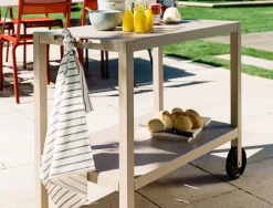 Store Desserte Quiberon Metal Beige / Support A Plancha - Unisexe Dessertes D'extérieur