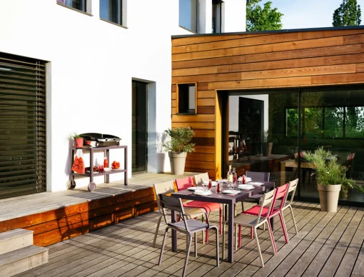 Flash Sale Desserte Quiberon Metal Rouge / Support A Plancha - Unisexe Dessertes D'extérieur