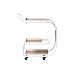 Hot Desserte Zenzero Metal Cuir Blanc Marron / Cuir Recycle - Unisexe Compléments D'Ameublement