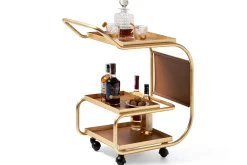 Best Desserte Zenzero Metal Cuir Marron Or / Cuir Recycle - Unisexe Compléments D'Ameublement