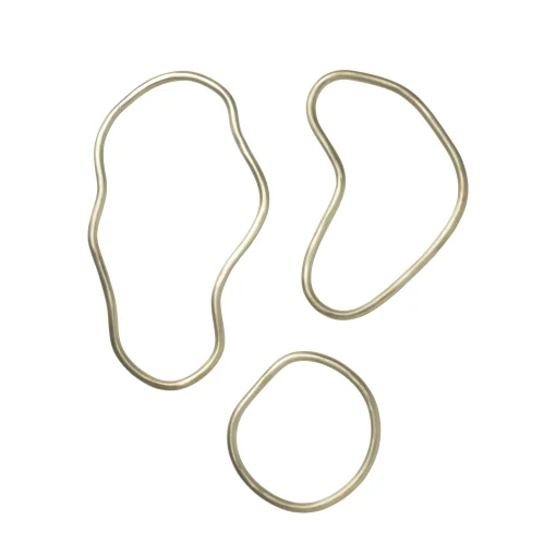 Fashion Dessous De Plat Pond Or Metal / Set De 3  Anneaux - - Unisexe Terrasses Et Balcons
