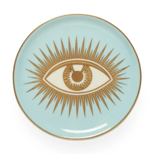 Online Dessous De Verre Le Wink Ceramique Bleu Rose Jaune Vert / Set De 4 - Porcelaine & Or - Unisexe Autour Du Vin