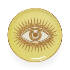Online Dessous De Verre Le Wink Ceramique Bleu Rose Jaune Vert / Set De 4 - Porcelaine & Or - Unisexe Autour Du Vin