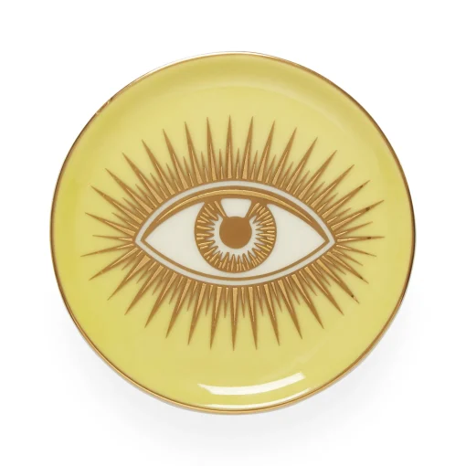 Online Dessous De Verre Le Wink Ceramique Bleu Rose Jaune Vert / Set De 4 - Porcelaine & Or - Unisexe Autour Du Vin