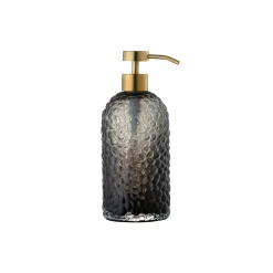Shop Distributeur De Savon Liquide Arura Small Verre Noir / Verre Texture - O 7 X H 16 Cm - Unisexe Accessoires Salle De Bains