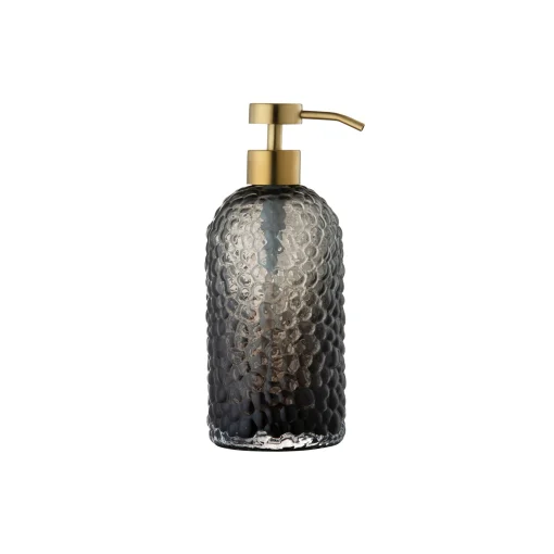 Shop Distributeur De Savon Liquide Arura Small Verre Noir / Verre Texture - O 7 X H 16 Cm - Unisexe Accessoires Salle De Bains