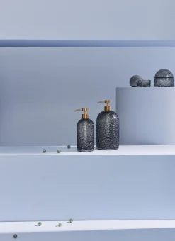 Shop Distributeur De Savon Liquide Arura Small Verre Noir / Verre Texture - O 7 X H 16 Cm - Unisexe Accessoires Salle De Bains