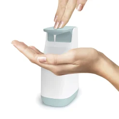 Clearance Distributeur De Savon Slim Plastique Blanc Bleu - Unisexe Accessoires Salle De Bains
