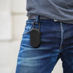 New Enceinte Bluetooth Mino T - 5W Plastique Noir / Etanche - Mousqueton Integre / Station D'Accueil - Unisexe Enceintes Audio Son