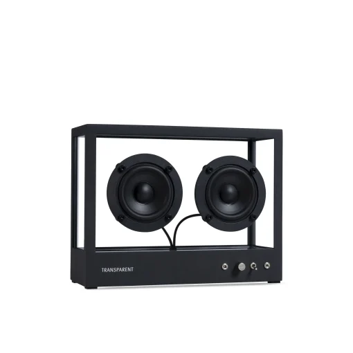 Fashion Enceinte Small Verre Noir Transparent / L 26 X H 20 Cm - Verre Trempe - Unisexe Enceintes Audio Son