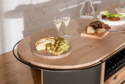 Hot Etagere A Vin  Metal Noir Bois Naturel / Comptoir De Degustation - L 281 X Larg. 80 Cm X H 93 Cm / 300 Bouteilles - Unisexe Mange Debout Et Bars