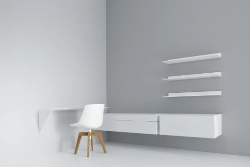 Best Etagere Mamba Light Bois/ Bureau Suspendu - Angle Gauche - L 134 X H 44 Cm - Unisexe Consoles