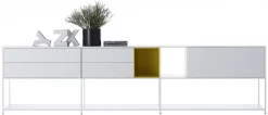 Flash Sale Etagere Minima 3.0 Metal Blanc Jaune / L 300 X H 79 Cm - Caissons Integres - Unisexe Meubles Tv