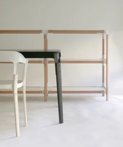 Shop Etagere Steelwood Metal Blanc Bois Naturel / H 54 Cm - Unisexe Meubles Tv