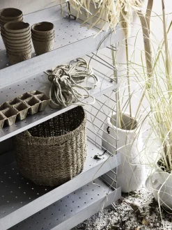 Best Sale Etagere String® Outdoor Gris Argent Metal /Perfore - Rebord Haut - 58 X P 30 Cm - Unisexe Déco Et Accessoires De Jardin