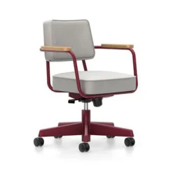 Fashion Fauteuil A Roulettes Fauteuil Direction Pivotant Metal Tissu Gris / Jean Prouve, 1951 - Unisexe Fauteuils De Bureau