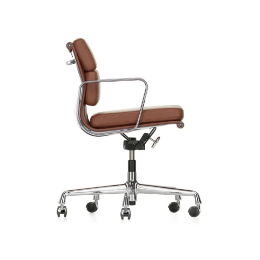 Outlet Fauteuil A Roulettes Soft Pad Ea 217 Cuir Marron / Dossier Mi-Haut - Cuir / Eames, 1969 - Unisexe Fauteuils De Bureau