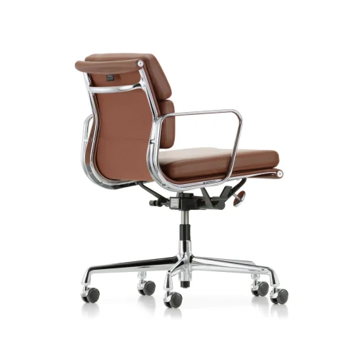 Outlet Fauteuil A Roulettes Soft Pad Ea 217 Cuir Marron / Dossier Mi-Haut - Cuir / Eames, 1969 - Unisexe Fauteuils De Bureau