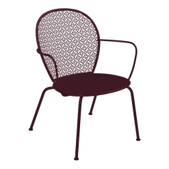 Best Sale Fauteuil Bas Lorette Metal Rouge / Metal Perfore - Unisexe Fauteuils De Jardin