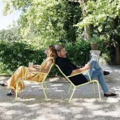 Flash Sale Fauteuil Bas Luxembourg Metal Jaune / Aluminium - Unisexe Fauteuils De Jardin