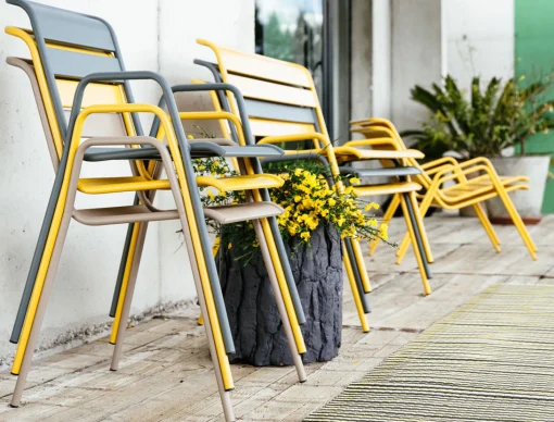 Cheap Fauteuil Bridge Empilable Monceau Metal Bleu / L 52 Cm - Unisexe Chaises De Jardin