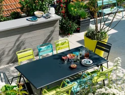 Cheap Fauteuil Bridge Empilable Monceau Metal Bleu / L 52 Cm - Unisexe Chaises De Jardin
