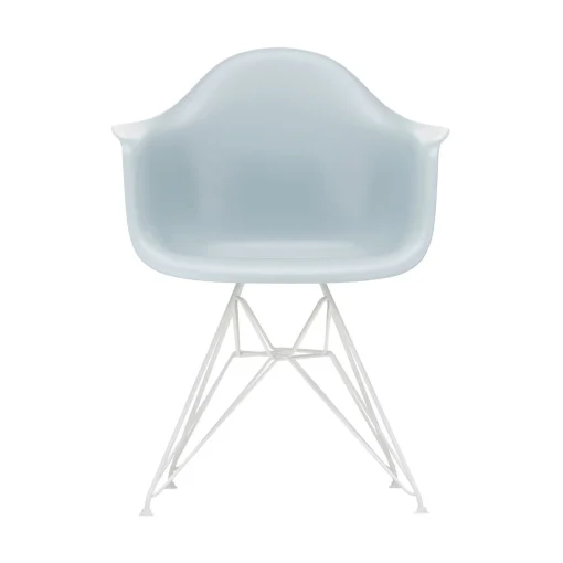 Sale Fauteuil Dar - Eames Plastic Armchair Plastique Bleu Gris / (1950) - Pieds Blancs - Unisexe Chaises De Jardin