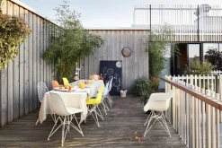 Sale Fauteuil Dar - Eames Plastic Armchair Plastique Bleu Gris / (1950) - Pieds Blancs - Unisexe Chaises De Jardin