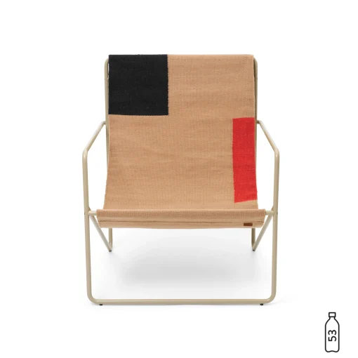 Shop Fauteuil Desert Tissu Multicolore Beige / Structure Beige - Bouteilles Plastique Recyclees - Unisexe Fauteuils De Jardin